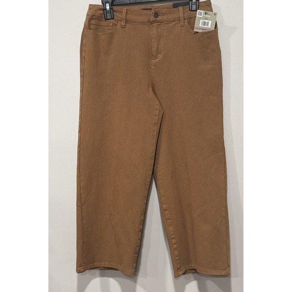John Mark Pants - John Mark NWT Capri Woman's 6P Brown Button Up Pockets Stretch Cotton‎ Blend